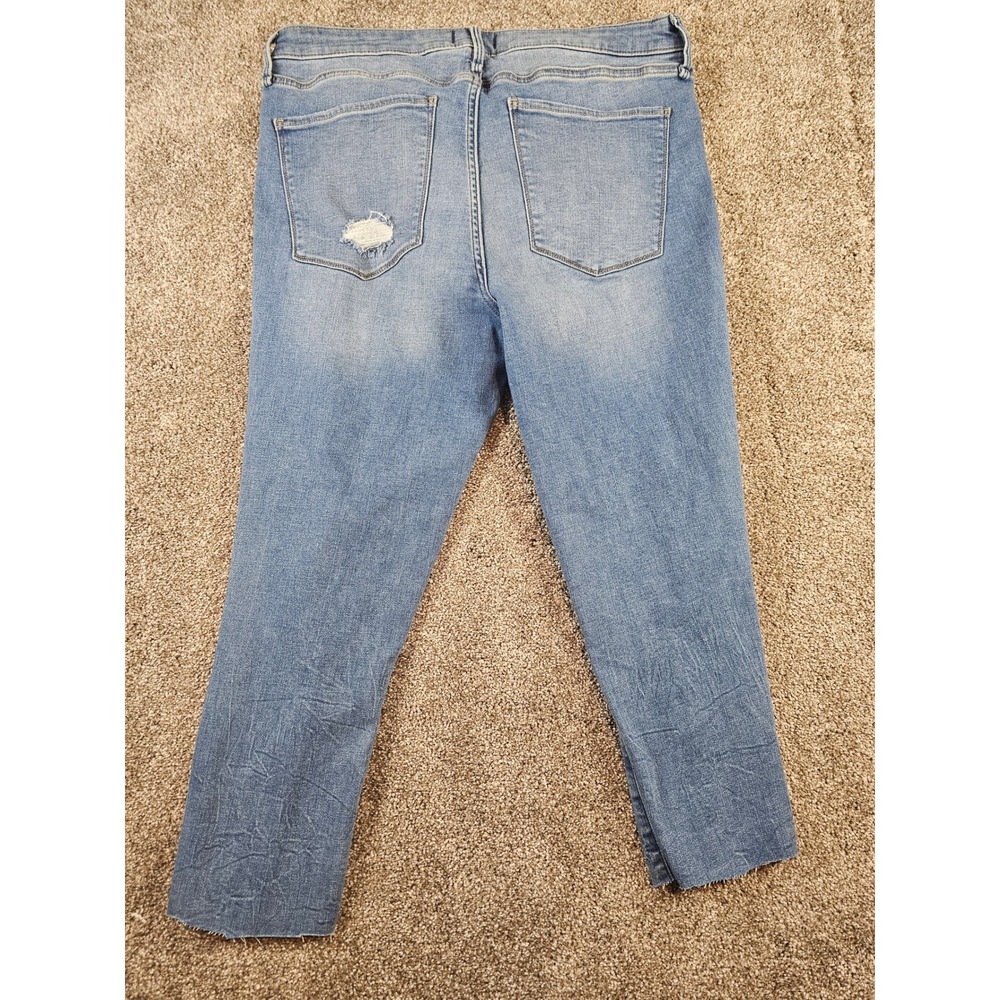 Abercrombie & Fitch Simone High Rise Ankle Distressed Jeans Blue 32 14R - Picture 6 of 15